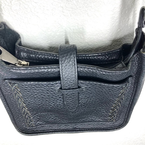 Rebecca Minkoff Pebbled Leather Mini Tote Bag 8x7" Black Minimalist - Picture 13 of 16